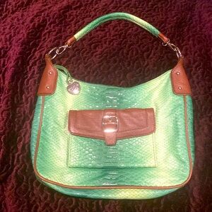 Sharif Studio Snakeskin Embossed Purse & Matching Wristlet